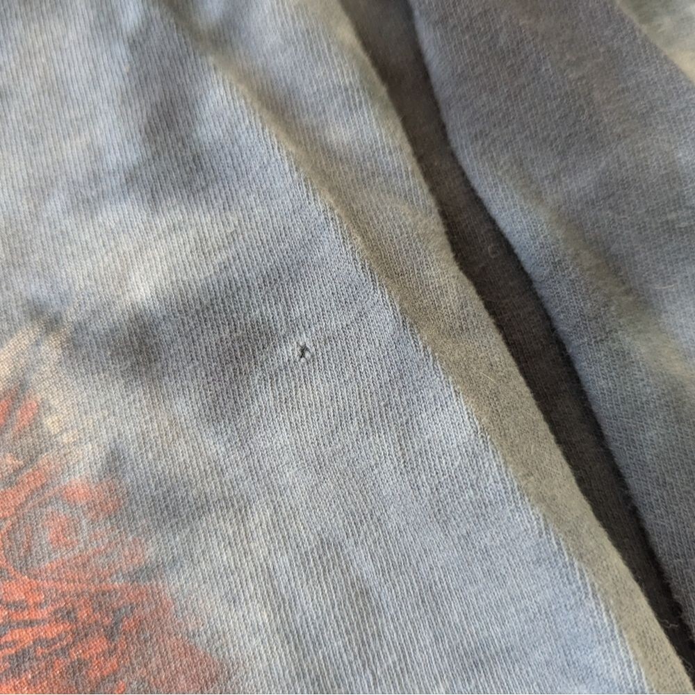Liquid Blue Kiss Band Tee Small Y2K Ricker Chick 90 Tie Dye Gray Blue Relaxed - Picture 8 of 11